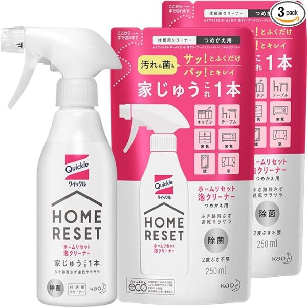 クイックルホームリセット 泡クリーナー本体300ml+詰め替え250ml×2個